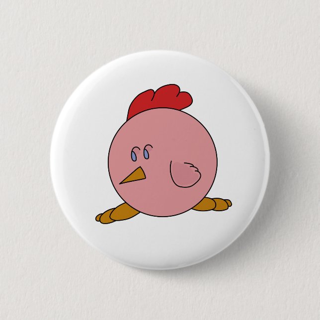 Cute Chubby Chicken 6 Cm Round Badge (Front)