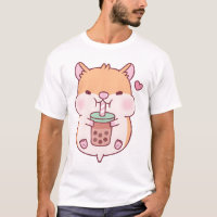 Cute Chubby Hamster Loves Boba Tea