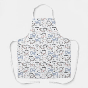 Cute Chubby Kittens and Meow Hearts Apron