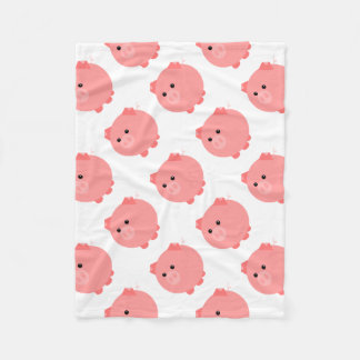 Cute Chubby Pig Fleece Blanket