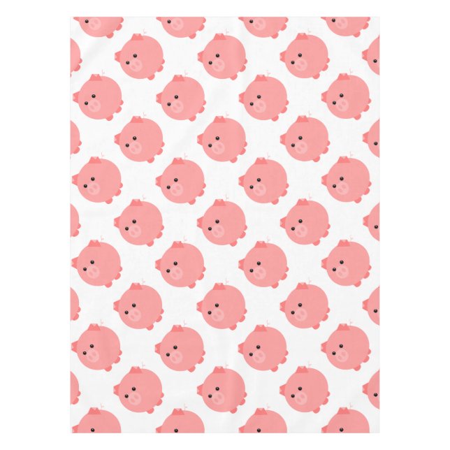 Cute Chubby Pig Tablecloth (Front)