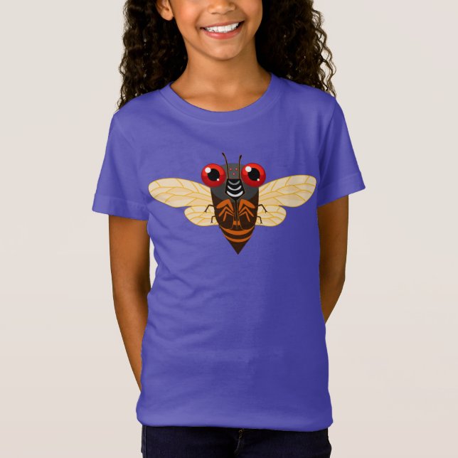 Cute Cicada Cartoon T-Shirt (Girls) (Front)