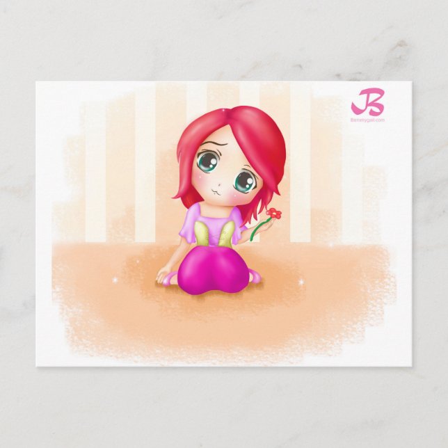 Cute Cindy Anime Manga Chibi Colourful Postcard (Front)