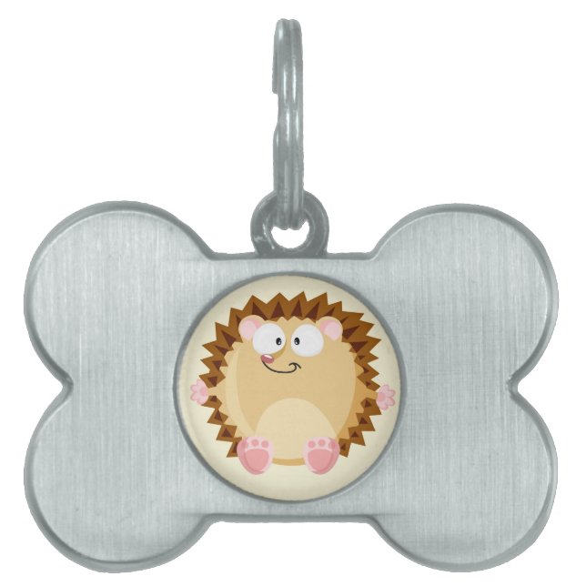 Cute circle Hedgehog Pet Tag (Front)