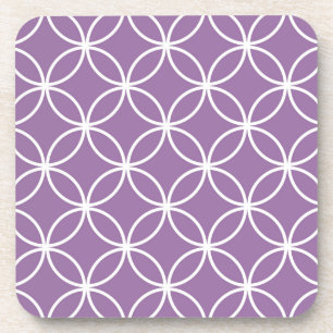 Cute Circles Geometric Pattern Lavender Purple Coaster