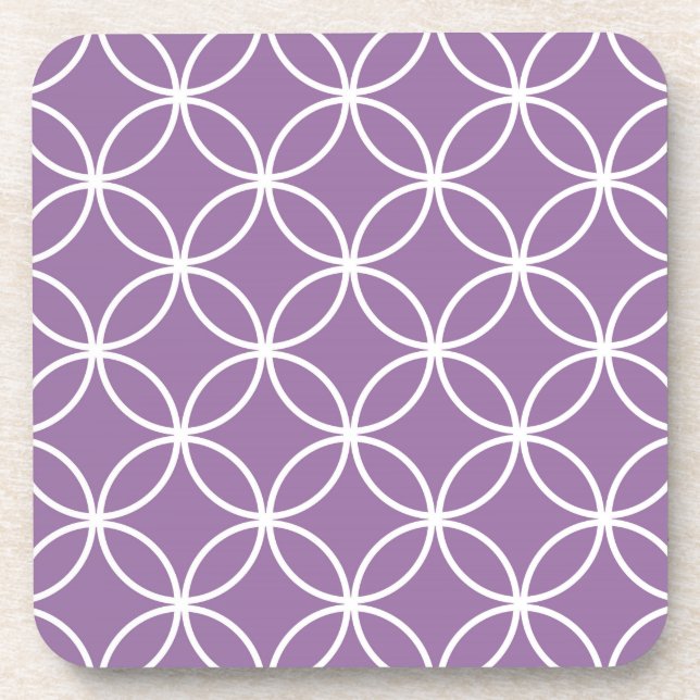 Cute Circles Geometric Pattern Lavender Purple Coaster (Front)