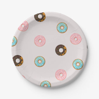 Cute Circular Doughnut Paper Plate
