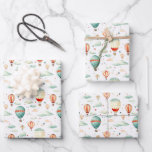 Cute Circus Air Balloon Hearts Baby Shower Nursery Wrapping Paper Sheet<br><div class="desc">The cutest circus hot air balloons with whispy clouds and hearts make the perfect gift wrap for baby showers,  kids' birthdays,  newborn babies,  girls,  boys,  gender-neutral,  and more.</div>