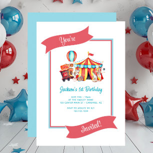 Cute Circus Big Top Kid's Birthday Invitation