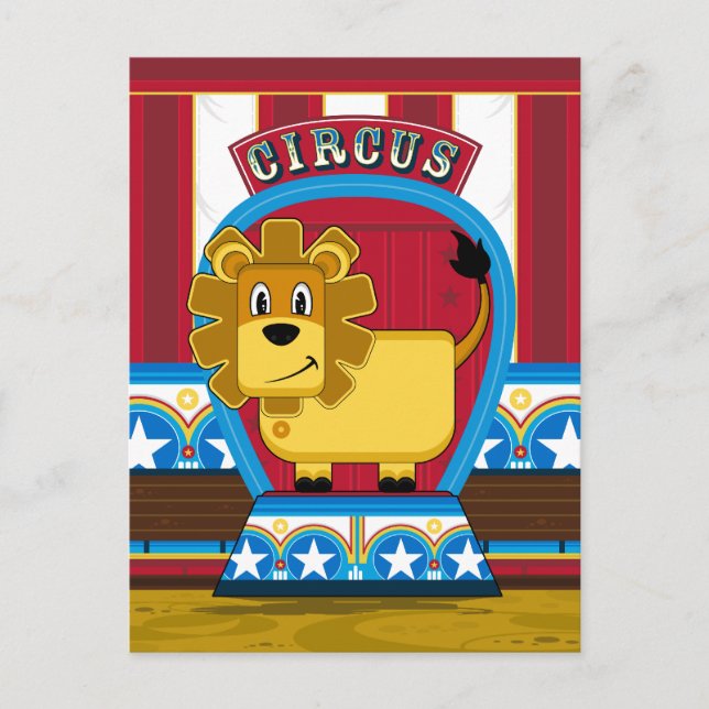 Cute Circus Lion Postcard (Front)