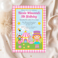 Cute Circus Red Haired Girl Trainer Kids Birthday