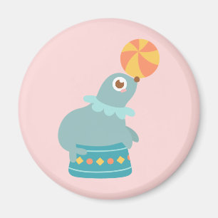 Cute Circus Sea Lion Juggling a Beach Ball Magnet