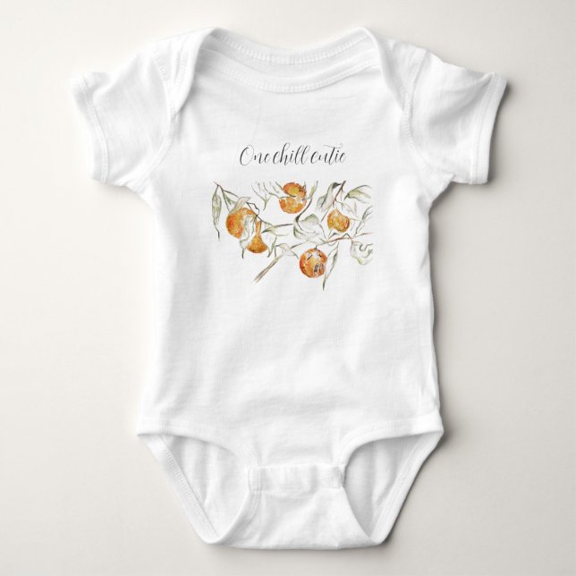 Cute Citrus Fruit Clementine Cutie Baby Bodysuit (Front)