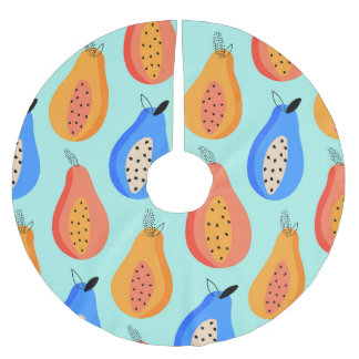 Cute Citrus Fruits Summer Vintage Brushed Polyester Tree Skirt