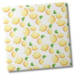 Cute Citrus Lemon Pattern Tile<br><div class="desc">Trendy Simple Citrus White Yellow Lemon Pattern ceramic tile. Super sweet little print featuring the classic little yellow lemon. Great for the sweets lover or a summery print. Whether you want to use this tile as a little coaster or trivet for a drink or plate... or you want to go...</div>