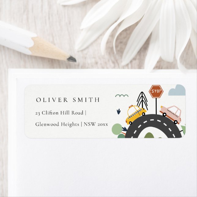 Cute City Urban Vehicle Cars Road Kids Address (Insitu)