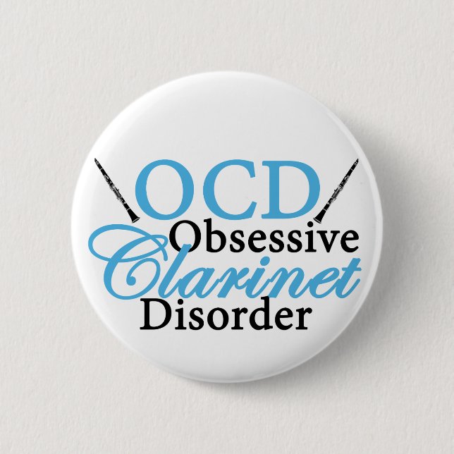 Cute Clarinet 6 Cm Round Badge (Front)