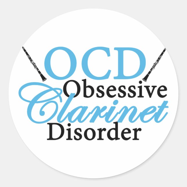 Cute Clarinet Classic Round Sticker (Front)