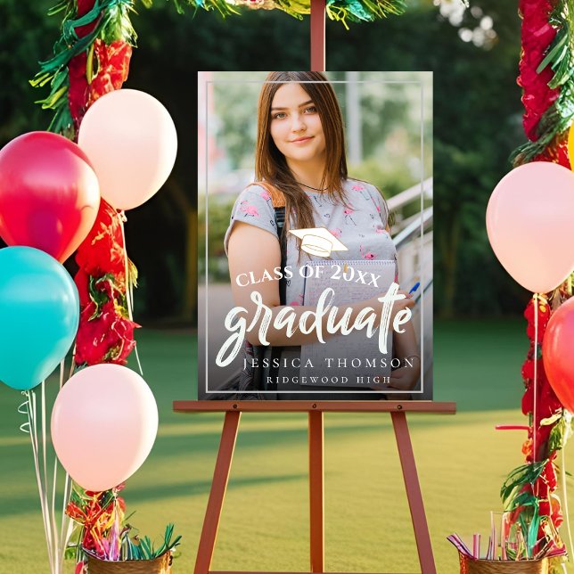 Cute Class Of 2023 Photo Graduation Announcement Poster (Cute Class Of 2025 Photo Graduation Announcement Poster)