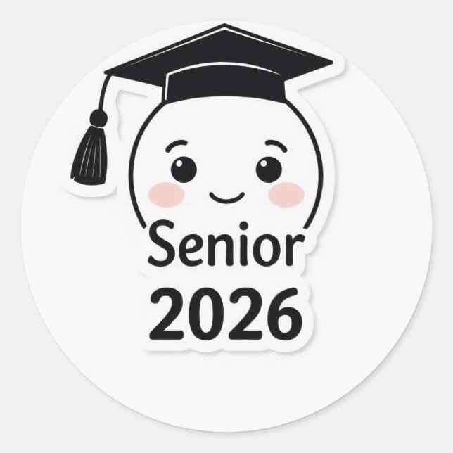 Cute Class of 2026 Senior Graduation Sticker (Front)