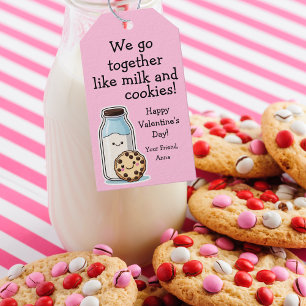 Cute Class Valentine "Milk and Cookies" Treat Tag