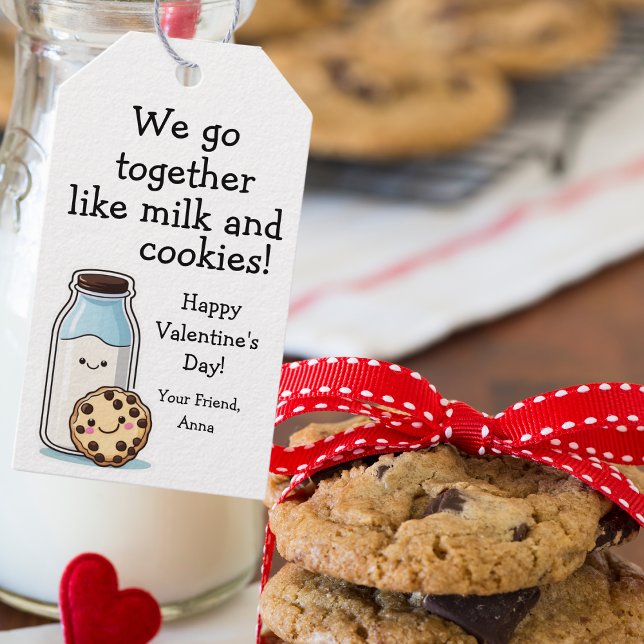 Cute Class Valentine "Milk and Cookies" Treat Tag (Creator Uploaded)