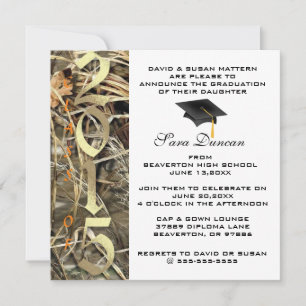 Cute Classic Camo Elegant 2015 Graduation Invites