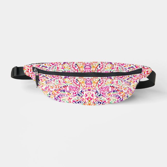 Cute classic colourful flowers pattern bum bags (Front)