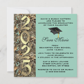 Cute Classic Country Camo 2025 Graduation Invite