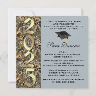 Cute Classic Country Camo 2025 Graduation Invite