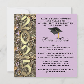 Cute Classic Country Camo 2025 Graduation Invite