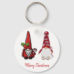 Cute Classic Gnomes Custom Christmas Key Ring