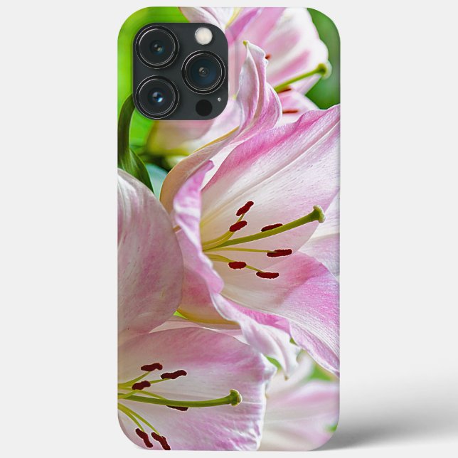 Cute Classic Pretty Pastel Pink White Flowers Case-Mate iPhone Case (Back)