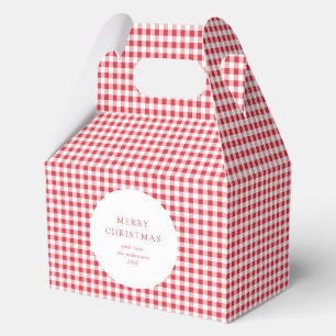 Cute Classic Red Gingham Holiday Custom Cookie Favour Box
