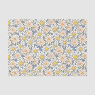 Cute classic retro pattern l Yellow flowers Tissue Paper