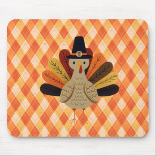 Cute, classic/vintage Thanksgiving Turkey Mouse Pad