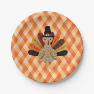 Cute, classic/vintage Thanksgiving Turkey Paper Plate