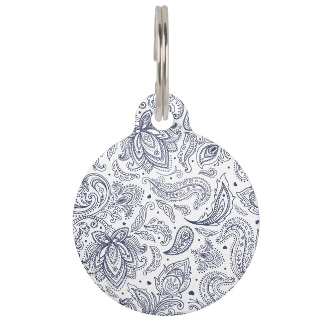 Cute classical flowers patterns pet tag (Front)