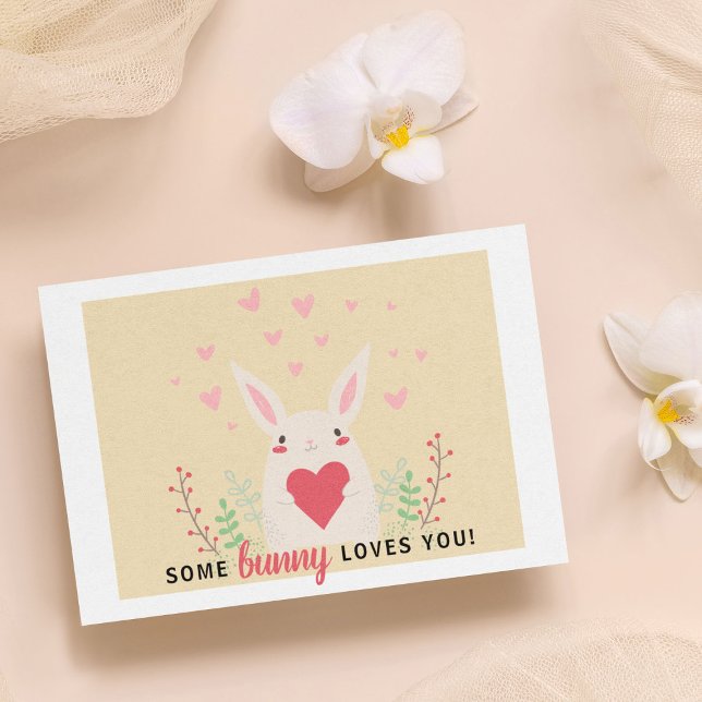 Cute Classroom 'Some Bunny Loves You' Valentines Postcard (Creator Uploaded)