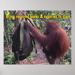 Cute Classroom Teacher Student Backpack Poster