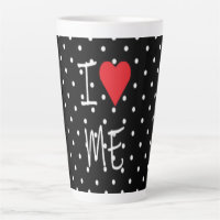 Cute Classy Black White Polka Dot Red Heart Love