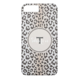 Cute classy brown beige cheetah print monogram Case-Mate iPhone case