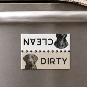 Cute Clean Dirty Black Lab Dishwasher Reminder Magnet