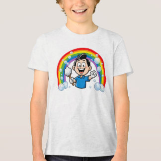 Cute Cleaning Mascot Rainbow Cartoon Design Art Tri-Blend Shirt