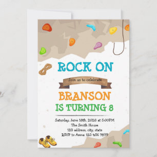Cute climbing birthday party invitation