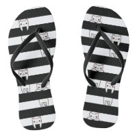 Cute Climbing Cats on Black and White Stripes
