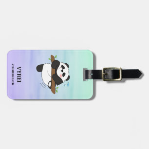 Cute Climbing Panda Double Side Front Back Luggage Tag