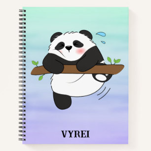 Cute Climbing Panda Double Side Front Back Notebook