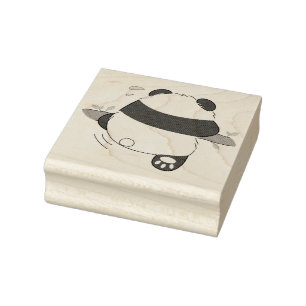 Cute Climbing Panda Double Side Front Back Rubber Stamp