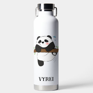 Cute Climbing Panda Double Side Front Back Water Bottle